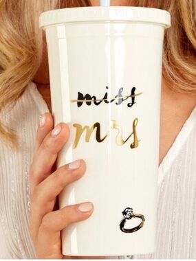 Kate Spade Miss to Mrs bride tumbler cup